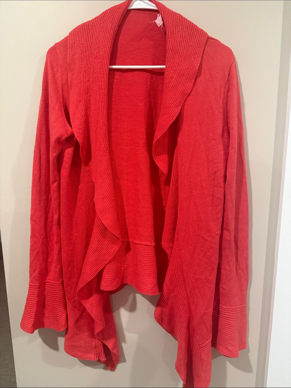 Lilly Pulitzer Women's Open-Front Red Draped Cardigan Sweater